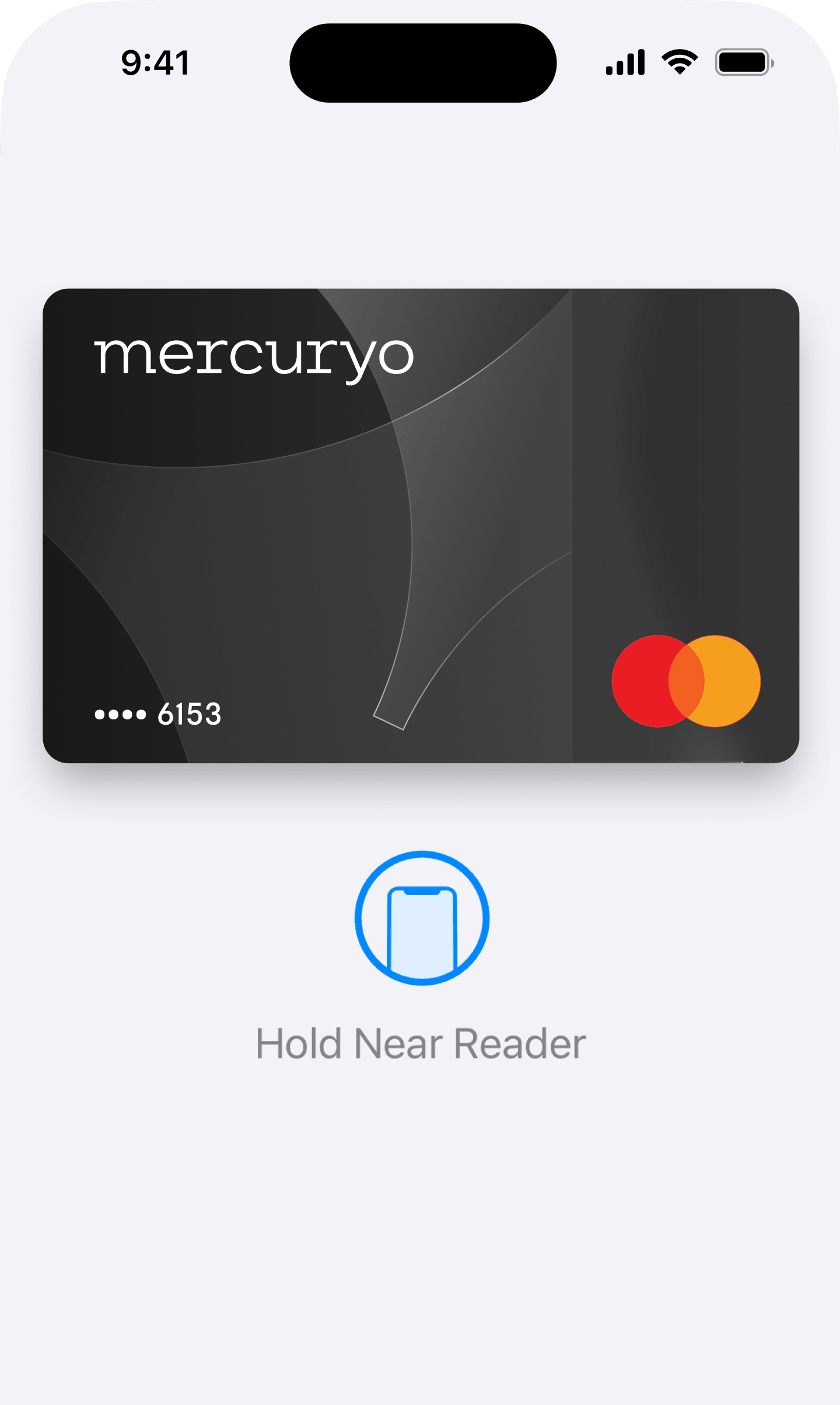 Black card visual with Apple Pay